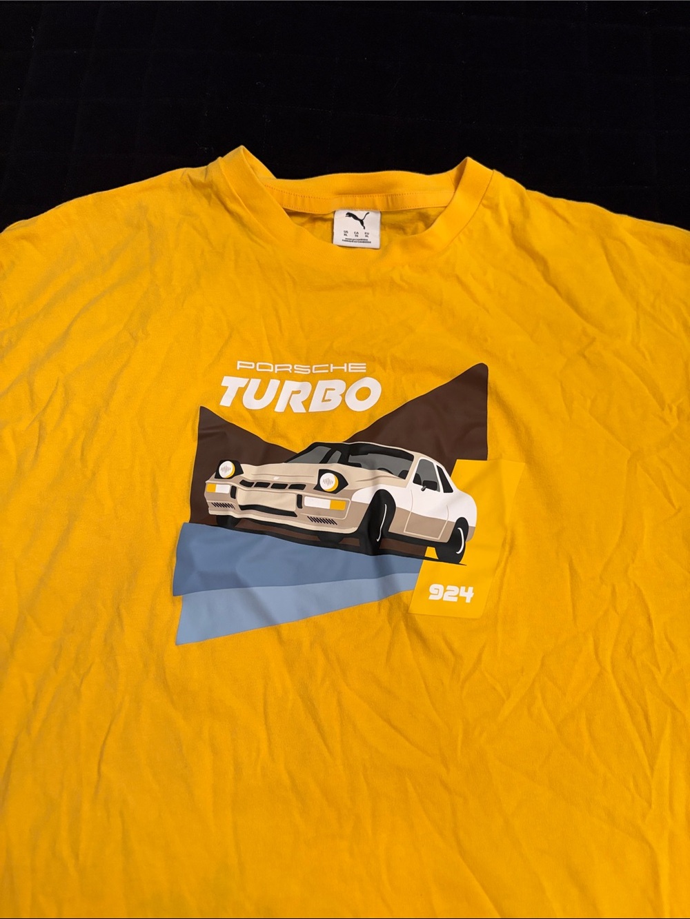 Puma Yellow Graphic Porsche Turbo 924 Short Sleeve Tee